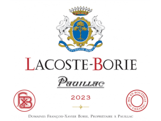 Etiquette LACOSTE BORIE 2023