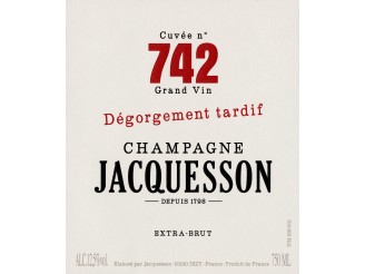 Champagne JACQUESSON Extra-Brut Cuvée n°742 DT ---- la bouteille 75cl