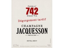 Champagne JACQUESSON Extra-Brut Cuvée n°742 DT ---- la bouteille 75cl