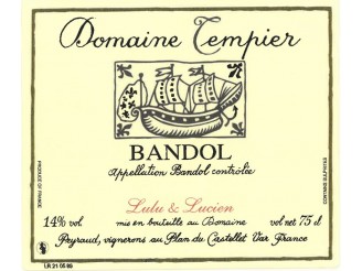 Domaine TEMPIER Bandol rouge "Lulu et Lucien" 2022 la bouteille 75cl