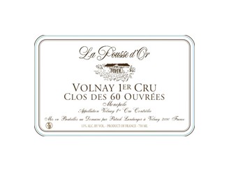 Domaine de La POUSSE d'OR Volnay Clos des 60 Ouvrées 1er cru rouge 2021 la bouteille 75cl