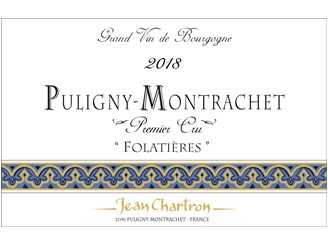 Domaine Jean CHARTRON Puligny-Montrachet Folatières 1er cru dry white 2022 bottle 75cl