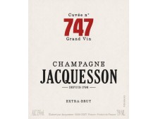 Champagne JACQUESSON Extra-Brut Cuvée n°747 ---- la bouteille 75cl